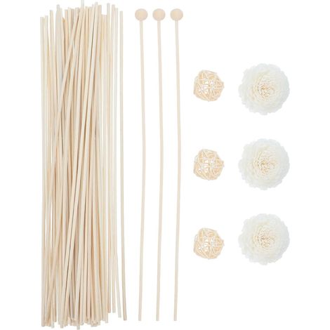 Bâtons Diffuseurs de Parfum Recharge de Riz de Fleur en Rotin Beige Libération D'arôme Stable Cuisine et Salle à Manger (1/5)