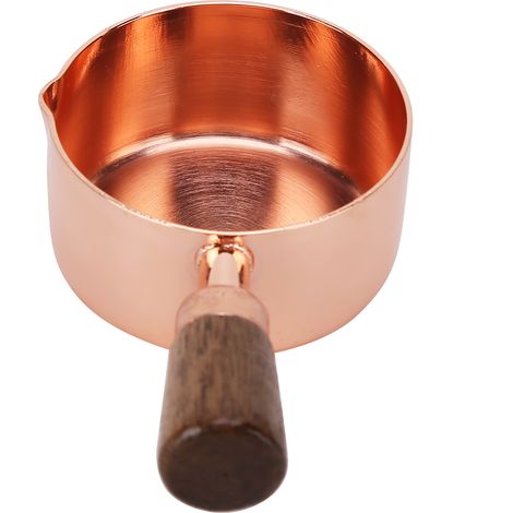 Saucentopf mit Holzgriff, roségoldener Edelstahl, für die Küche, 1/4 Tasse (1/5)