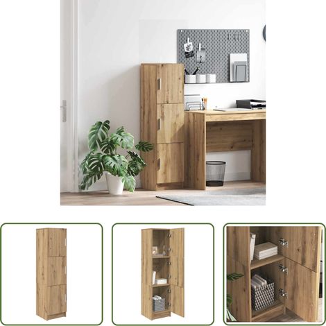 Holz Highboard - Highboard Artisan-Eiche 31,5 x 32 x 122,5 cm (1/5)