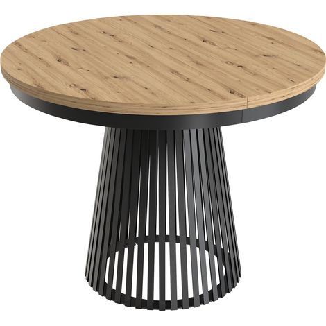 Mesa Stanton 151, Roble Artisan, 77x0x180cm, Alargamiento, Aglomerado laminado, Metal (1/5)