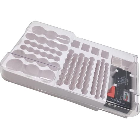Testeur de Batterie Portable Détection de Tension Blanc Grosse Capacité et Rangement Abs pour Usage en Magasin Sécurisé (1/5)