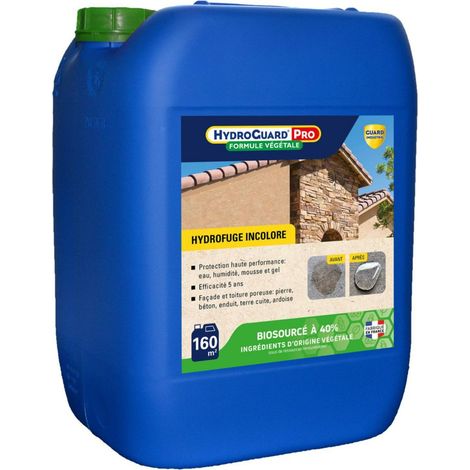 Guard Industrie – HydroGuard Pro Formule Végétale – Hydrofuge et imperméabilisant longue durée – Pour béton, pierre et enduit – Rendement 30m² pour 5L