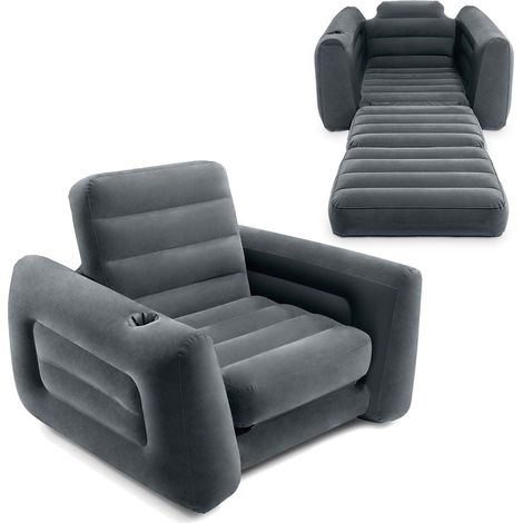 Sillón inflable, colchón, diván, cama 2en1 INTEX - 221x107x66 cm