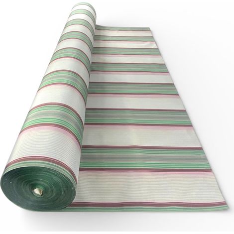 Tessuto Vertigo Tenda da Sole Impermeabile 100% – Poliestere H 150 cm, Venduto a Metro – Ideale per Esterni, Gazebo, Verande Righino Verde e Bordeaux