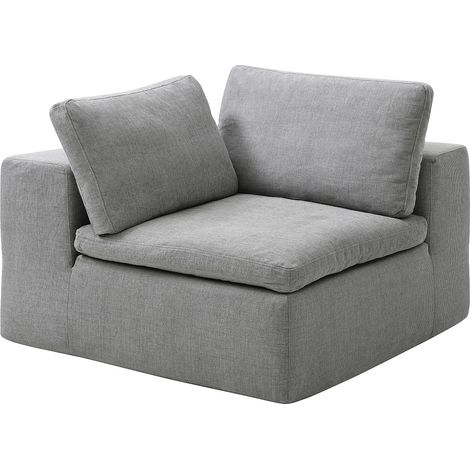 Fauteuil d'angle gauche en tissu gris CORTOLINE