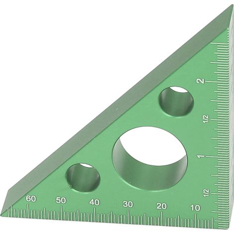 Règle d'angle 3 pouces en alliage d'aluminium épais, équerre à 45 degrés, outil de charpentier, vert (1/5)