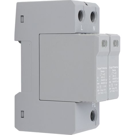 Dispositif de protection contre les surtensions AC 385V 2P 40KA basse tension 35mm protecteur de montage sur rail DIN LT1-40 (1/5)