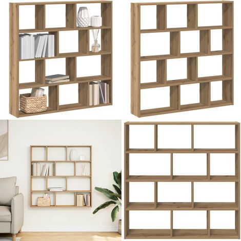 Étagère cube murale 12 compartiments chêne artisanal - Rangement - Bois d'ingénierie (1/5)