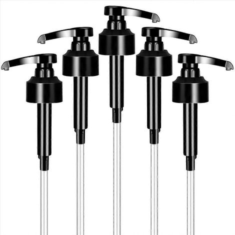 Lot de 5 pompes distributrices pour sirop et jus de fruits, couleur noire. (1/5)