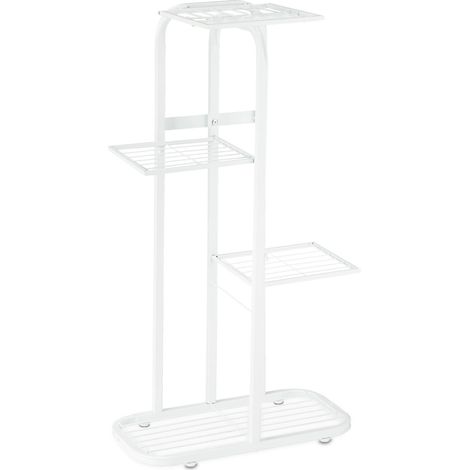 Scaffale per piante a scala 81 x 44 x 24,5 cm stabile e design moderno in acciaio nero 130010762