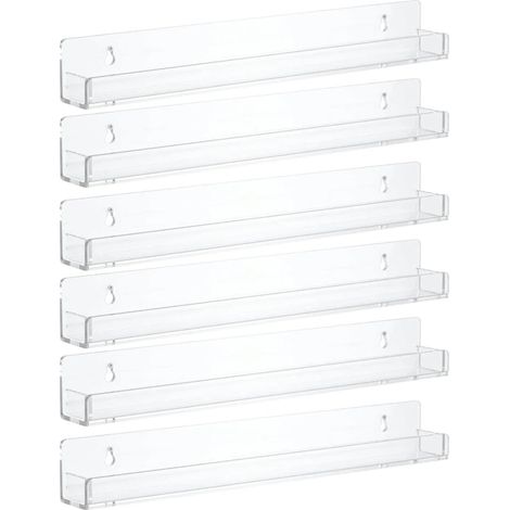 Rayonnage Mural Acrylique - 38 cm - Pour Vernis À Ongles Et Petits Objets - Fixation Murale - Transparent (1/5)