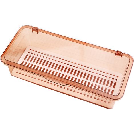 Boîte De Rangement Pour Baguettes Et Couverts - Design Percé Pour Égouttage - Base Stable En Plastique - Idéal Pour Plan De Travail Ou Armoire - 1 Pièce (1/5)