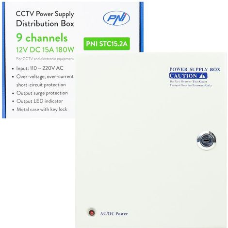 Alimentation - PNI - STC15.2A - 12 V - 15 A - 180 W - 9 sorties (1/4)