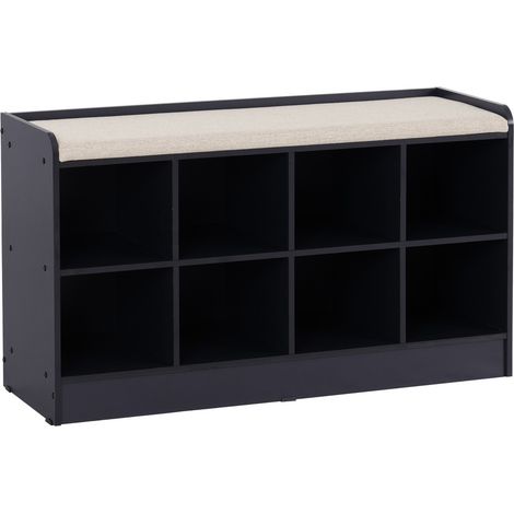 Portland Shoe Bench - L34.5 x W56 x H97 cm - Navy Blue/Cream
