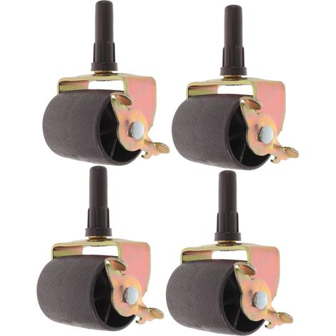 4 roulettes métalliques et protections de sol pour cadre lit avec inserts serrage, support pieds (1/5)