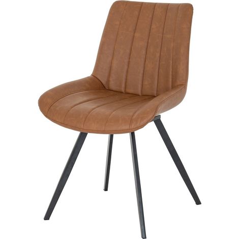 Malmo Tan Swivel Dining Chair - Metal - L63 x W58 x H56 cm - Brown