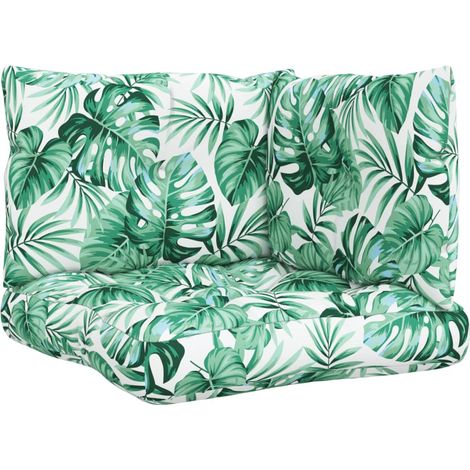 Maison Exclusive - Cuscini per Pallet 3 pz Motivo a Foglie Tessuto (1/5)