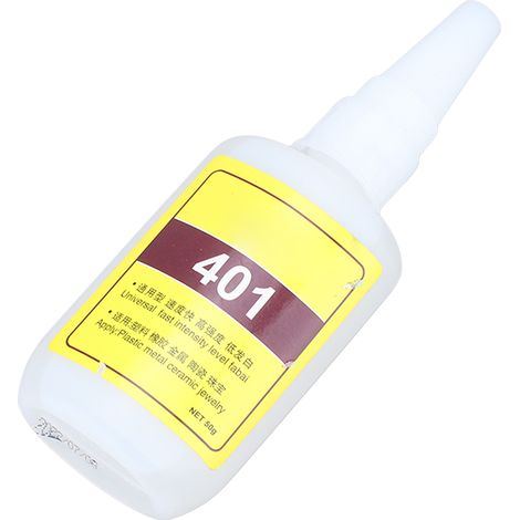 Colle universelle 401 forte adhérence 50g prise rapide 10s viscosité 120Mpas pour caoutchouc céramique plastique verre métal (1/5)