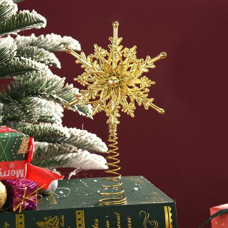 Étoile - Décor De Sommet D'Arbre De Noël - Avec Lumières Led Intégrées - En Métal - 21 X 19,5 X 3 Cm - 1 Pièce (1/5)