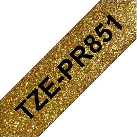 Brother TZE-PR851 Etiketten erstellendes Band Schwarz auf gold (1/3)