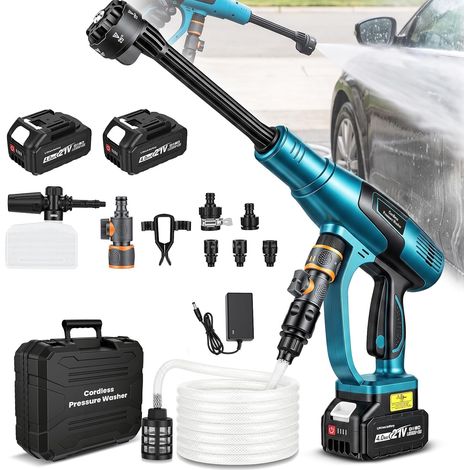 Nettoyeur Haute Pression sans Fil Compatible avec 18V 330 L/h Hydro Blast, 3 Vitesses Mode, Moteur Brushless, Nettoyeur Portable avec 2 Batteries 4,0Ah, Tuyau 5 m, Buse 6-en-1 (1/5)