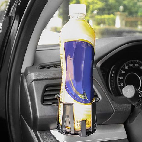 Support Gobelet Voiture Noir, Porte-Gobelet ABS pour Tableau de Bord, Support Boisson Auto avec Plateau Repas, Organiseur de Tasse Universel (1/5)