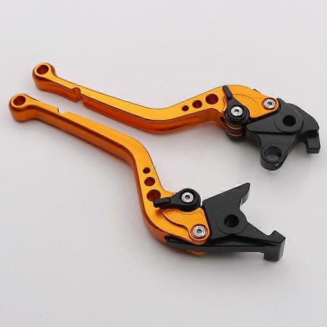 Convient pour moto Honda CB1100, réglage modifié, accessoires de poignée de levier de frein, d'embrayage et de klaxon en alliage d'aluminium (Orange 3) (1/5)