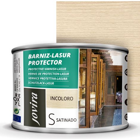 Lasur Vernis Protecteur Satin. Protège, décore et embellit tous les types de bois. 375 Millilitres, Incolore (1/5)