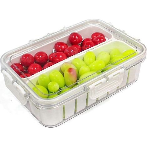 Boîte à goûter pour réfrigérateur : Plateau de service compartimenté - Organisateur de goûter, plateau alimentaire réutilisable, portable (1/5)