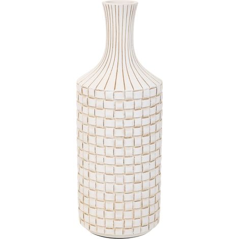 Jarrón de poliresina blanco 14,5x14,5x39,5
