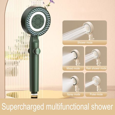 Shower Head - High Pressure Handheld - 5-Mode Adjustable Spray - Universal 1/4 Inch Thread - For Bathroom Kitchen Cleaning - 1 Unit (1/5)