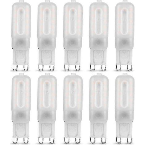 Lot de 10 ampoules LED G9 5 W blanc froid 6000 K 220 V, remplace les ampoules halogènes, non dimmables (1/5)