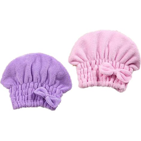 Lot de 2 Serviette cheveux, microfibre, bandana noeud, bonnet bain, séchage rapide, soin visage (1/5)