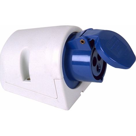 PCE Caravan-CEE-Wandsteckdose 3-polig 16A blau IP 44 Adapterstecker (1/2)