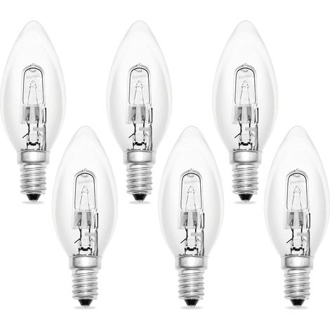 Lot de 6 Ampoule C35 E14 230V,28w, Transparentes Bougie E14 Dimmable Blanc Chaud 2700K, Ampoules à Bougies C35 pour Lustres, Appliques, Plafonniers (1/5)