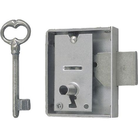 Serrure encloisonnée 305 largeur 75mm axe 50mm gauche fer limé 1 clé - DEVISMES - 3305450