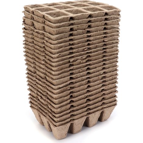 Lot de 24 pots de germination à 12 alvéoles pour semis, plateaux de germination, godets pour la culture à domicile