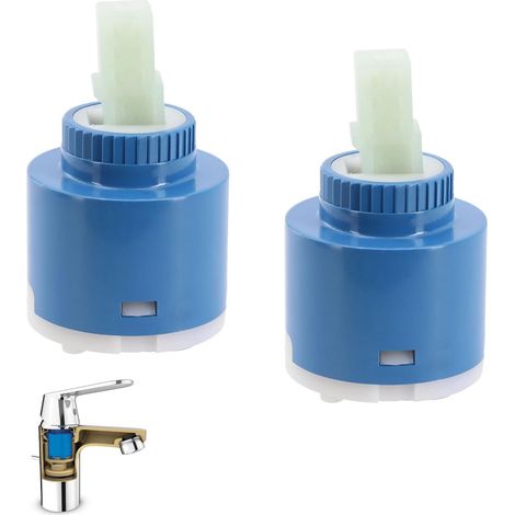 Cartucho cerámico de 35 mm, 2 unidades, cartucho cerámico de 35 mm, cartucho cerámico de repuesto para grifo mezclador, apto para grifo de cocina y lavabo.