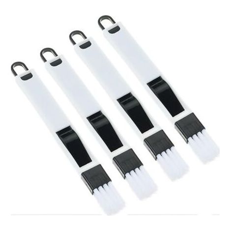 Lot de 4 petites brosses de nettoyage pour fentes de fenêtre, brosse de lavage pour nettoyer facilement le clavier et les stores, fente de rail de seuil de porte (4 pièces) (1/5)