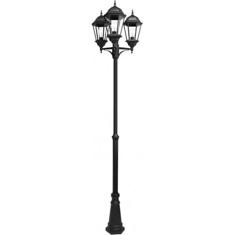 Straßenlaterne aluminium regulus 3xe27 schwarz   230x60x60x60 cm höhenverstellbar ip44