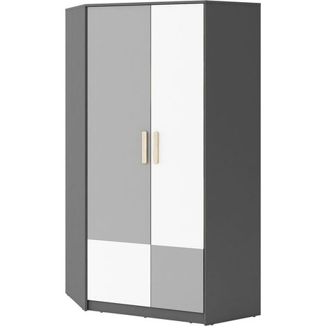 Armoire d'angle Veravie 102 , 193x95x95cm, Portes d'armoire: Avec des charnières, Nombre d'étagères: 0 (1/4)