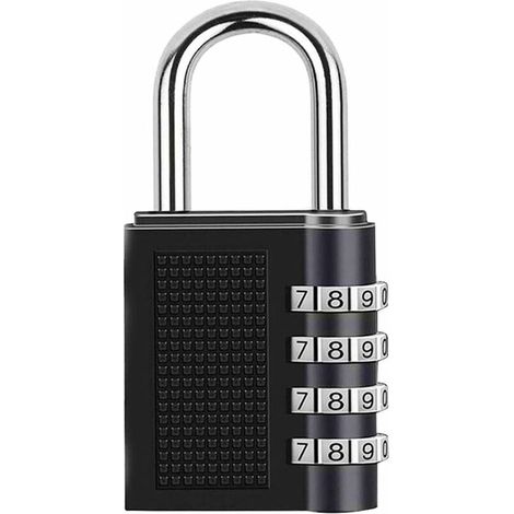 Cadenas à code, 1 cadenas à combinaison à 4 chiffres étanche et