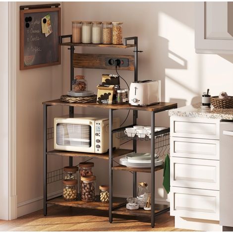 Mueble auxiliar cocina con enchufes 90x42x130 cm OKMYHOME (1/5)