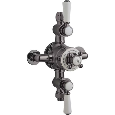 Hudson Reed Topaz Exposed Triple Handle Shower Valve - Brushed Pewter