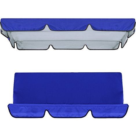 Ersatzbezug-Set für Gartenschaukeln, bestehend aus Stoff und Sitzfläche, für Garten- oder Terrassenschaukeln, 164 x 114 x 15 cm / 150 x 50 x 10 cm, blau (1/5)