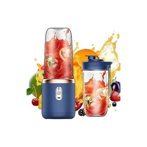 Tragbarer Mixer 400ml Smoothie Maker To Go Mini Standmixer Blau