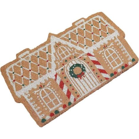 40x60cm Tapis De Bienvenue De Noël, Paillasson D'extérieur pour Maison en Pain D'épice Décoration De Porche, Accessoire Photo, Décoration Cadeau (1/5)