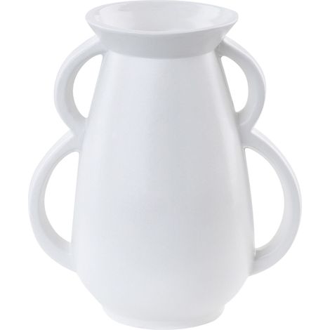 Blumenvase KOROPI Keramik 19 cm Weiß