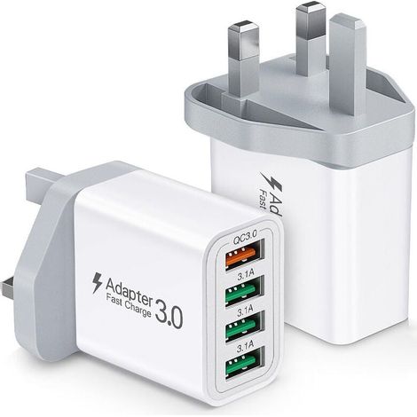 40-W-USB-Ladegerät mit mehreren Anschlüssen für iPhone 15, 14, 13, 12, 11, 8, XR, S24 Ultra, S23, S22, S21, iPad, Xiaomi, Huawei (1/4)
