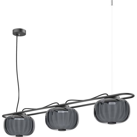 Suspension KRISTA D240 Phase coupée C LED SMD AC 3x4W 363lm CRI90 2700K Fumé gris Noir (1/2)